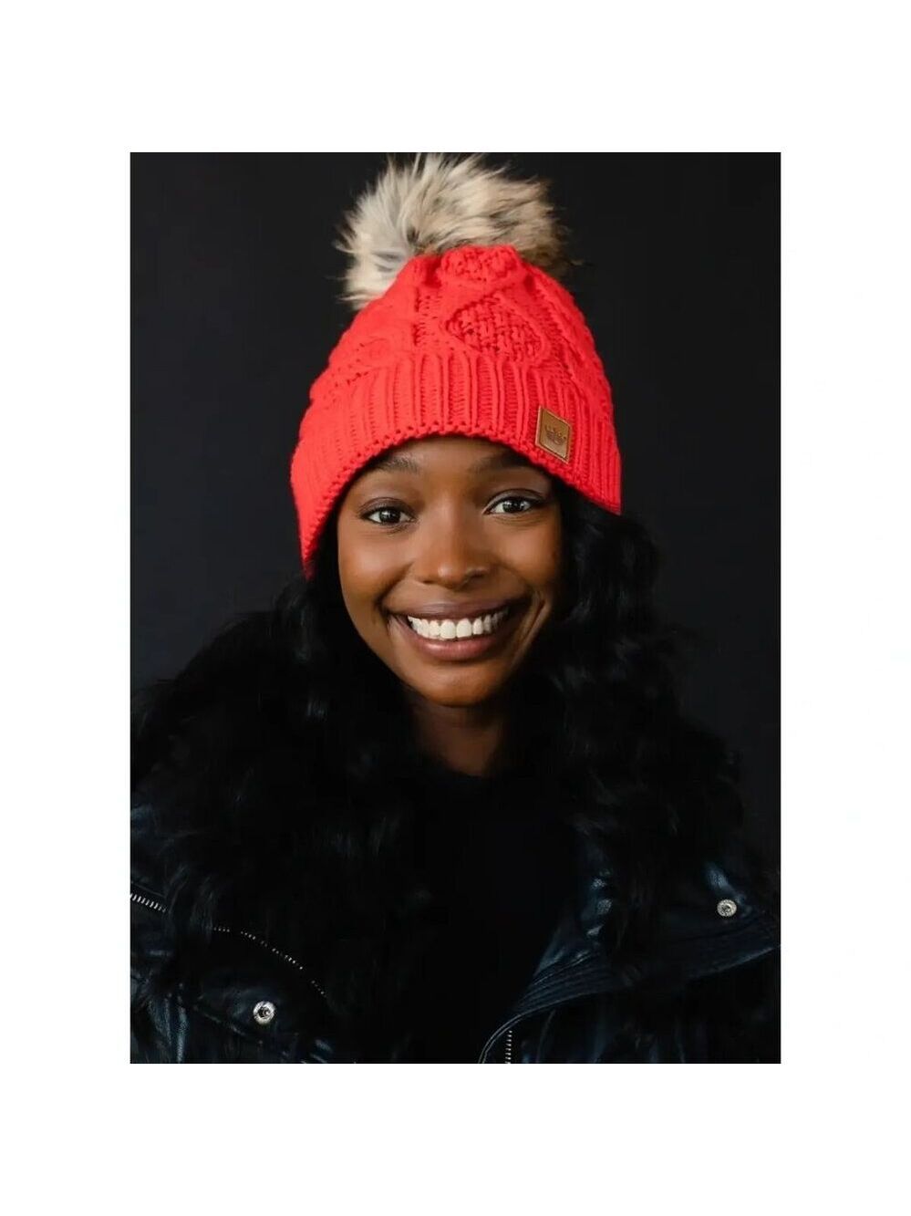 ($10) Pom Pom Hat - Watermelon